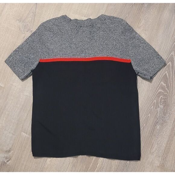 Liz Claiborne Lizsport Pullover‎ Short Sleeve Sweater Black Gray Red Size Large - Picture 3 of 7